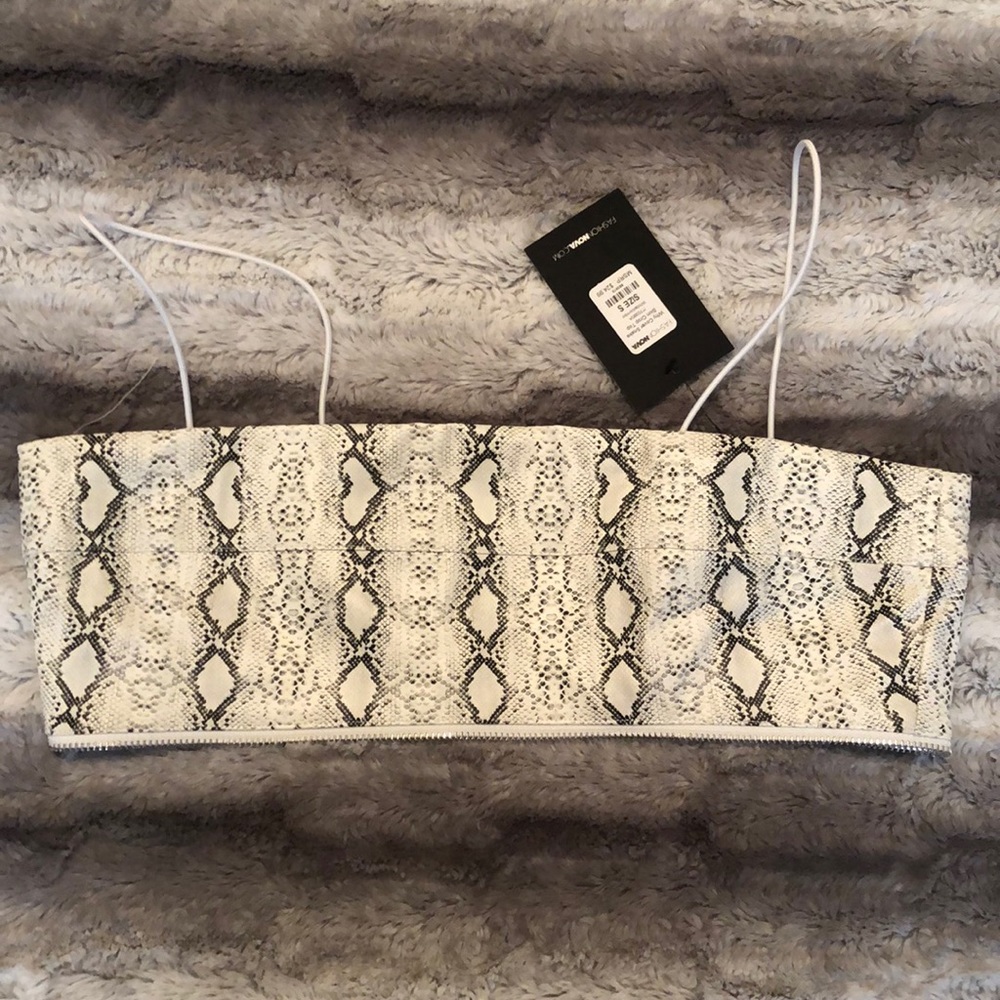 NWT Snakeskin spaghetti strap crop top